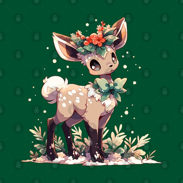 Pretty fawn under the mistletoe by etherElric