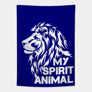 Lion is my spirit animal, white brave lion, birthday gift idea Tapestry