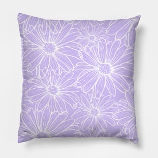 Lilac flower line print Pillow