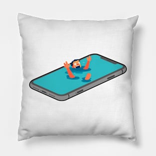 drowning in gadgets Pillow