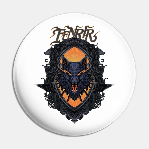 Fenrir Demon Wolf Pin by Tonymidi Artworks Studio