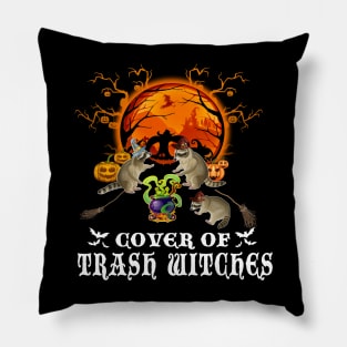 Coven Of Trash Witches Halloween Raccoon Costume Pillow