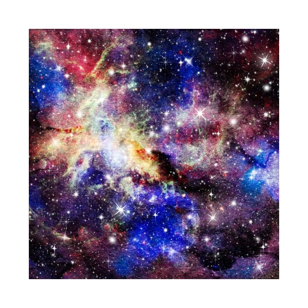 Colorful Universe Nebula Galaxy And Stars by jodotodesign