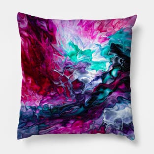 Wave of Acrylic Paint Pillow