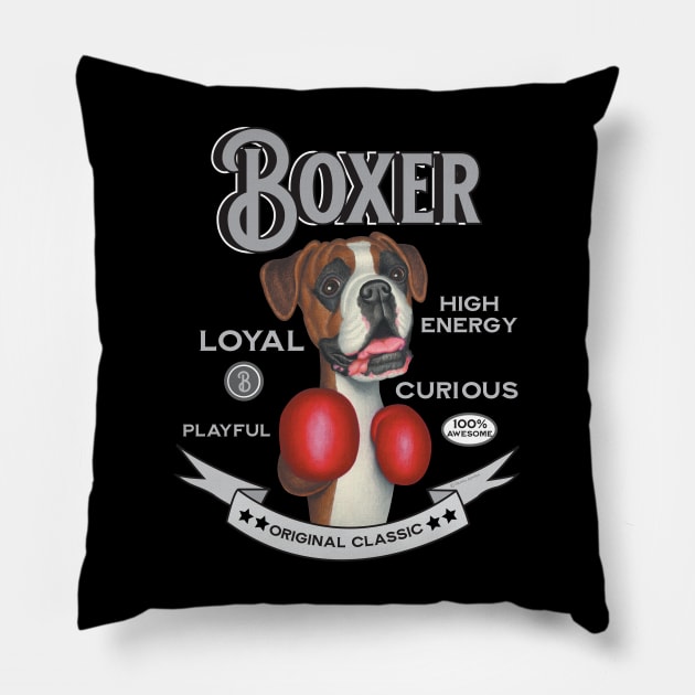 Boxer wearing boxing gloves Pillow by Danny Gordon Art