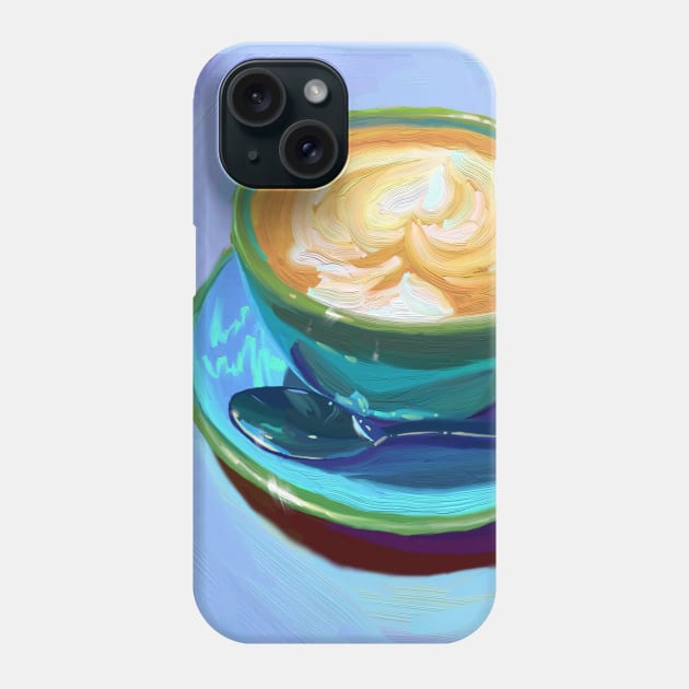 Cappucino Alla Prima Digital Oil Painting Phone Case by venglehart