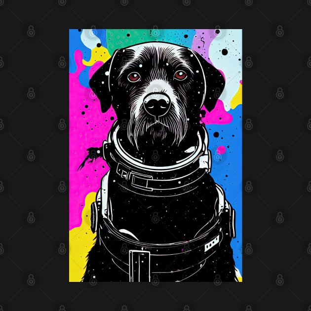 Old astronaut black lab portrait by etherElric