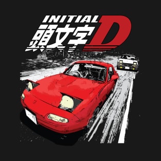 Takumi Fujiwara 86 vs Toru Suetsugu mx-5 Drift Car Battle T-Shirt