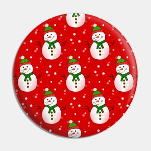 CHRISTMAS Snowman Pattern Red Pin