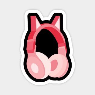 Pink Cat Ear Headphones Magnet