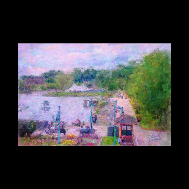 Burlington Lake Champlain Waterfront, Vermont USA Impressionist Painting by BonBonBunny