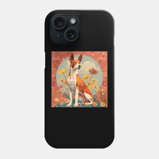 70s Basenji Vibes: Pastel Pup Parade Phone Case