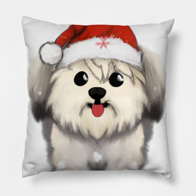 Cute Havanese Drawing Pillow by Play Zoo