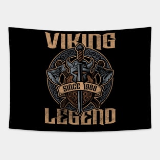 Viking Legend Since 1988 Birthday Norse Helmet Axe Tapestry