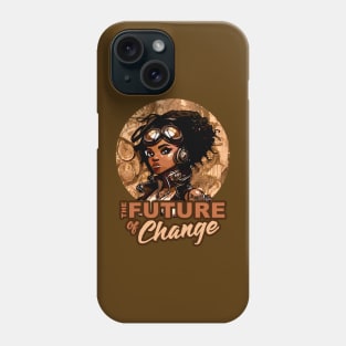 Future of Change Steampunk Anime Black Girl Empowerment Phone Case