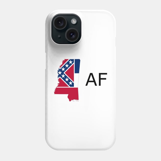 Mississippi Flag State Outline AF (black) Phone Case by Big Term Designs