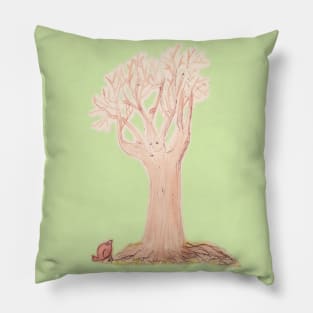 Dialogue between the bird and the tree Pillow