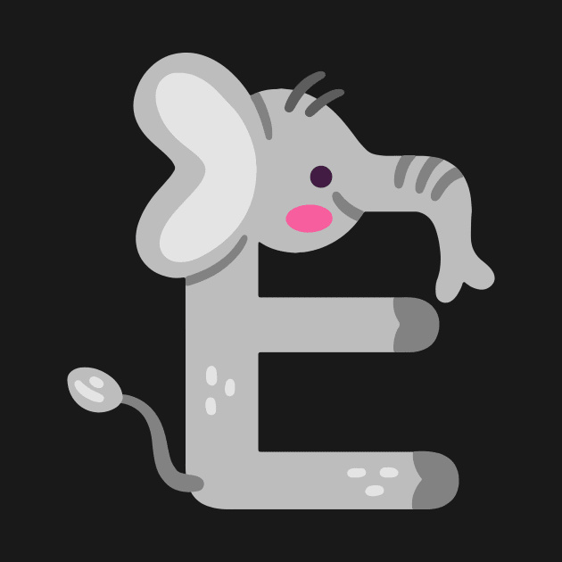 Letter E elephant  animal alphabet back to school by AwesomeDesignArt