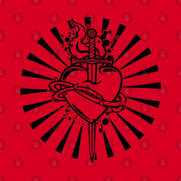 Sacred Heart Tattoo Design by StudioPM71