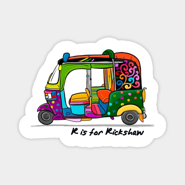 R is for Rickshaw Bollywood Tees, Desi Tees Magnet by sarcasmandadulting