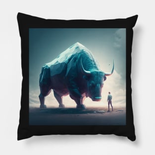 The Bull's Watch: A Symbol of the Bitcoin Bull Market's Approach Pillow