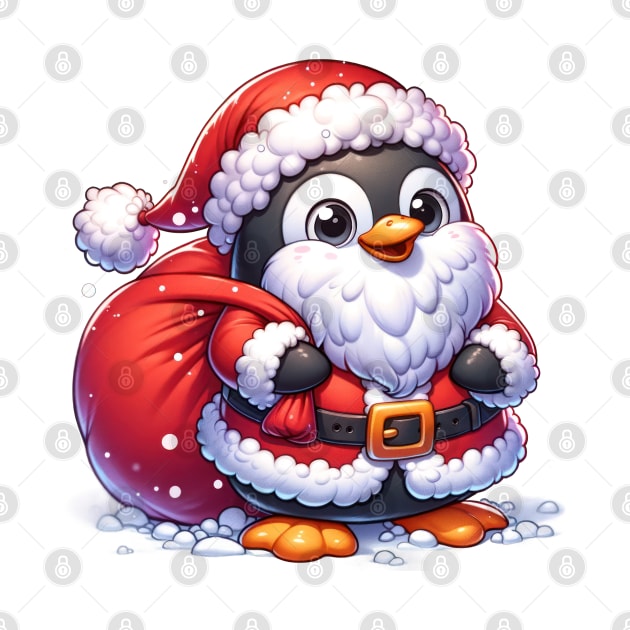 Santa Penguin by TooplesArt