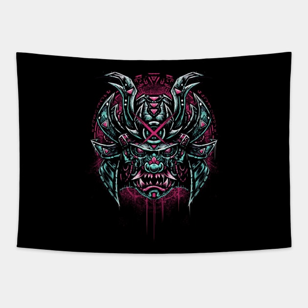Cyber Samurai Tapestry by Bodya