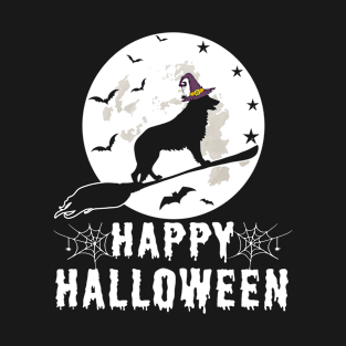 German Shepherd Dog Witch Happy Halloween Funny T-Shirt