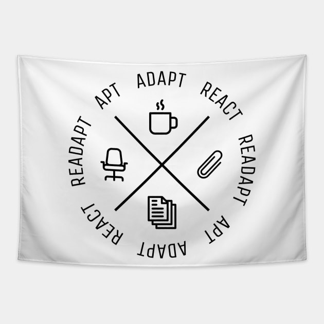 The Office Act, React, Readapt, Apt Black Tapestry by felixbunny