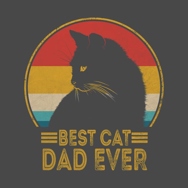 Best Cat Dad Ever Vintage Funny Gift by Gtrx20