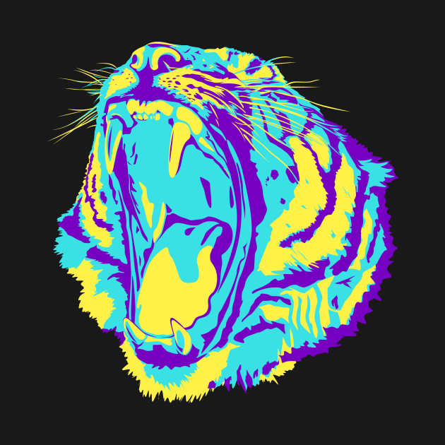 Colorful Tiger Head by BoombasticArt