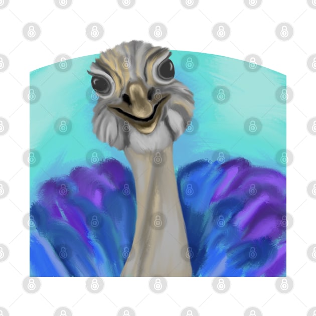 Colorful ostrich drawing by Antiope