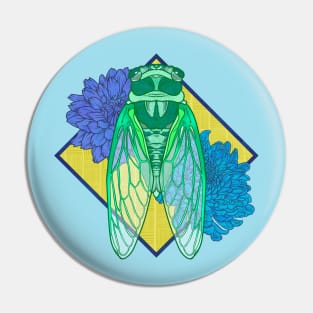 Colorful Cicada Pin