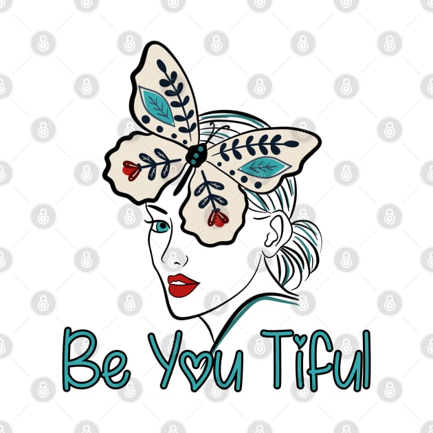 Be You Tiful Line Art Lady by Idanitee