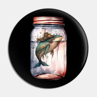 Steampunk Whale in a Jar Pin
