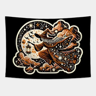 Halloween Witch Sticker Tapestry