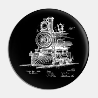 Steam Train Patent Blueprint 1898 Pin