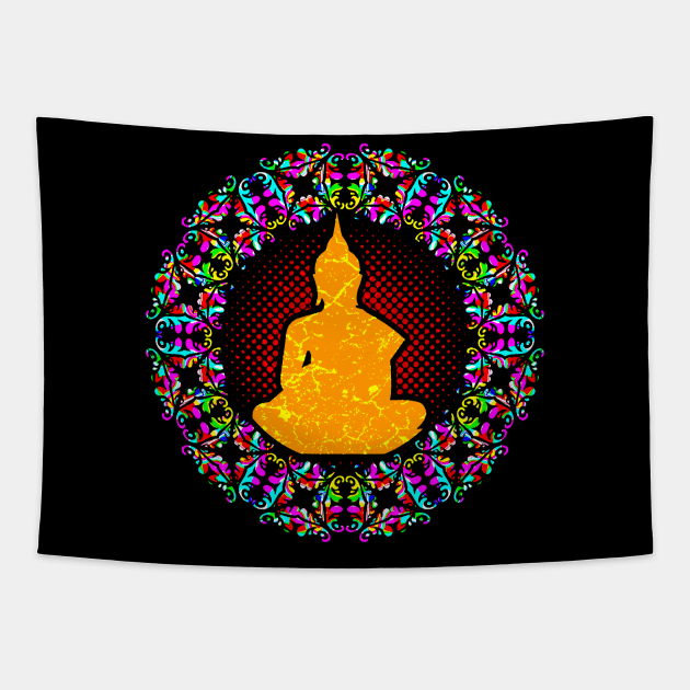 Peace Love Hinduism Tapestry by Mila46