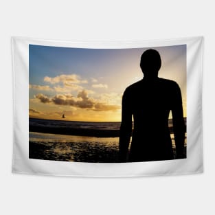 Iron Man Sunset, Another Place, Crosby Beach Tapestry