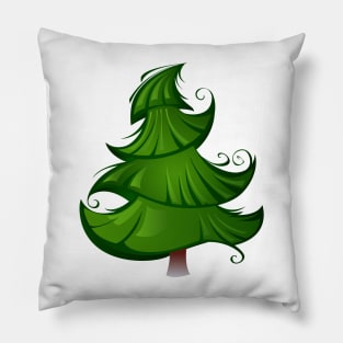 Artistic Green Christmas Tree Pillow