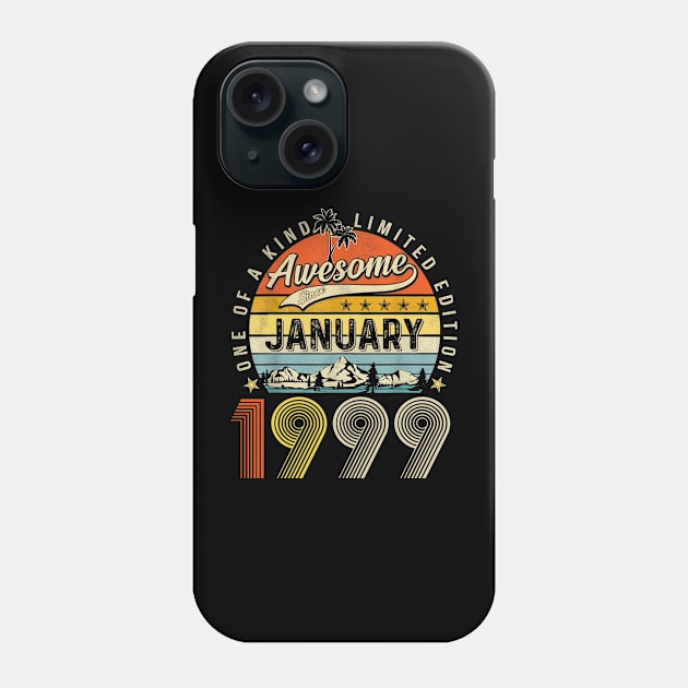 Awesome Since January 1999 Vintage 24th Birthday Phone Case by Benko Clarence