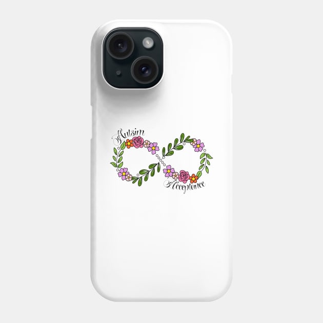 Autism Acceptance Infinity Symbol Phone Case by The Art Specturm Studio