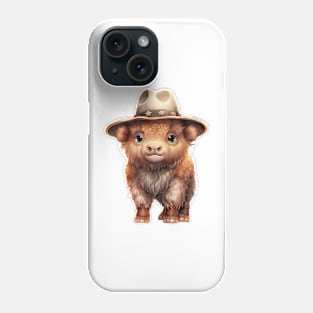 American Bison in Straw Hat Phone Case