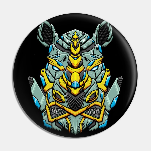 Mecha Rhino Design Pin by Nizam_VisArt