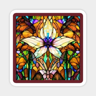 Stained Glass Lily Magnet