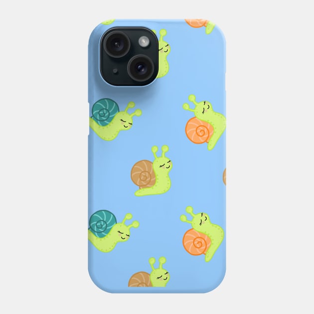 Cute snails pattern Phone Case by Lizzamour