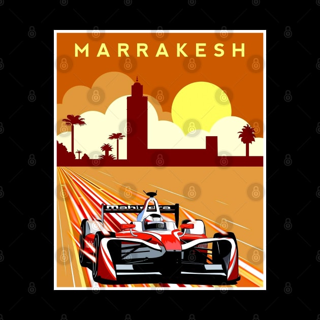 MARRAKESH GRAND PRIX : Auto Racing Advertising Print by posterbobs