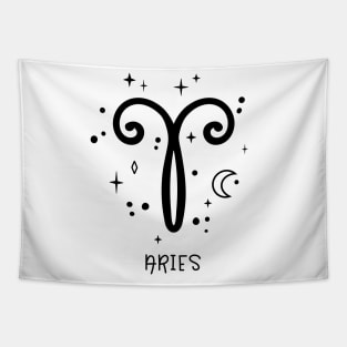 Aries Celestial Zodiac Sign Symbol Tapestry