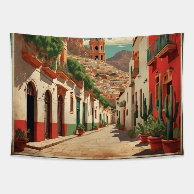 Jerez de Garcia Salinas Zacatecas Mexico Vintage Tourism Travel Tapestry by TravelersGems