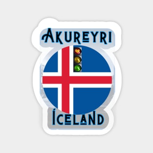 Akureyri Iceland City of Beautiful Traffic Lights Magnet